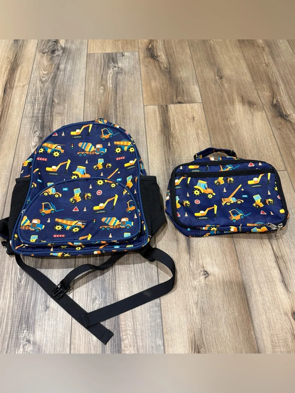Kids Construction Backpack & Lunch Box Set Excavator Dump Truck School
